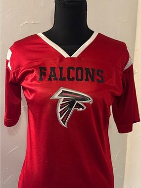 NFL Falcons Team Apparel Girls Jersey with Black and White Trim